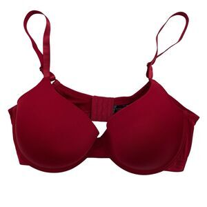 DANSKIN Intimates 40D Push Up Soft Lift Bra Lined Underwire Red Adjustable